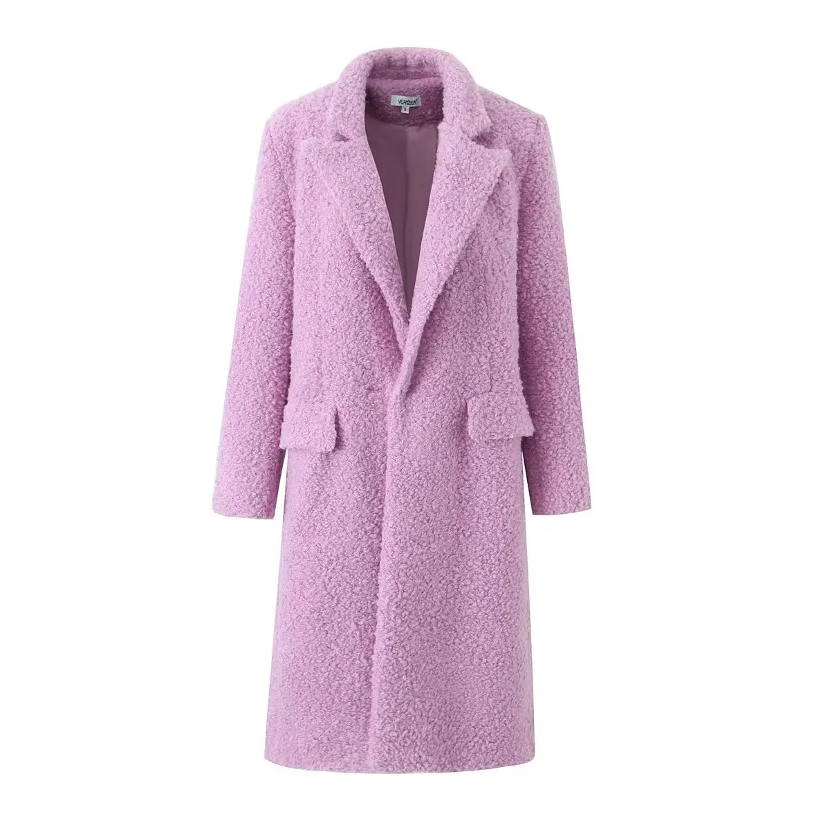 2023 Winter Large Lapel Shaggy Curly Faux Fur Coat Oversized Full Sleeve Loose Warm Long Jacket x-long Outerwear