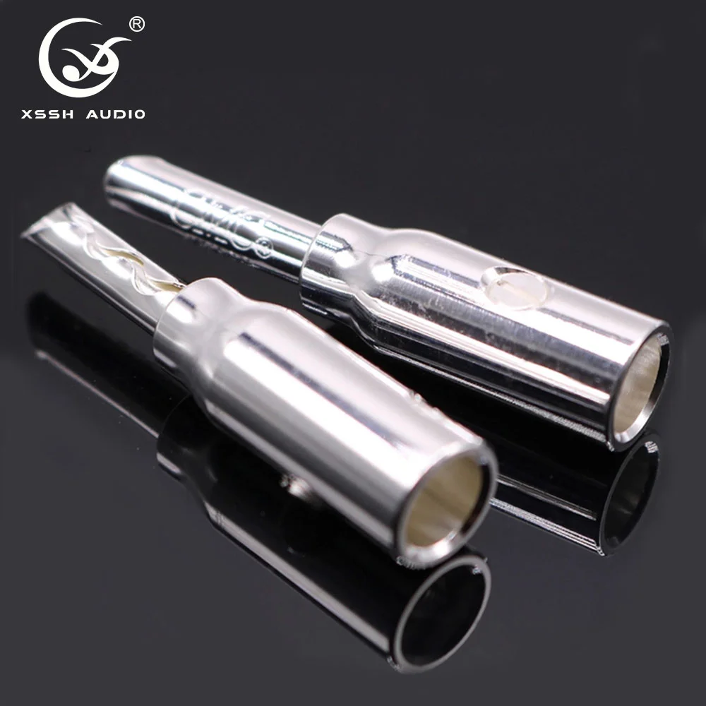 Banana Plugs XSSH YIVO 4pcs Hi end HiFi OEM ODM Audio Video Pure Red