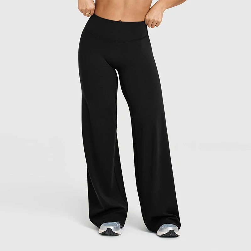 Damen-Yogahose mit mittlerer Taille, gerades Bein, ultraweicher Butterstoff, für Fitnessstudio, nacktes Gefühl, Pilates, Laufen, Sporthose