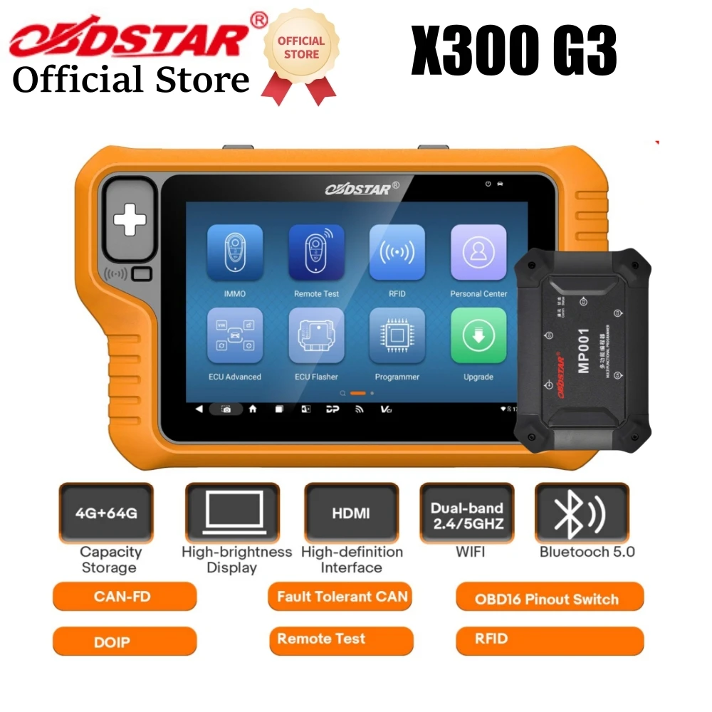 OBDSTAR X300 Classic G3 ECU Programming Tool Key Programmer For Car/ HD/ E-Car/ Motorcycles/ Jet Ski Key Sim Motorcycle Kits 2 Years Update