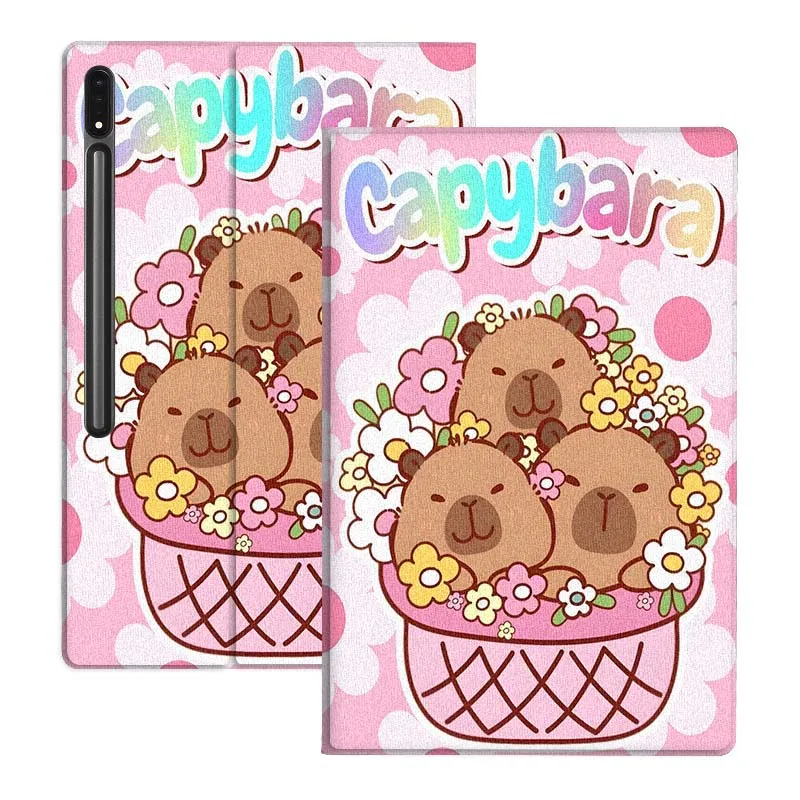 Cartoon Capybara Bow Soft Tablet Case
