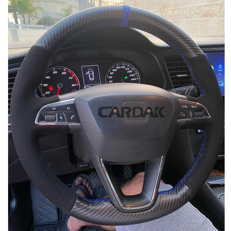 Funda Volante Seat Fundas De Volante Para Seat Leon 5F Mk3 Ibiza 6J Tarraco Arona Ateca Accesorio Coche Transpirable