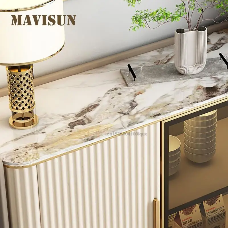 Simple Rock Board Dining Side Cabinet Modern Minimalist Luxury High Kitchen Storage Side Cabinet Living Room Against The Wall