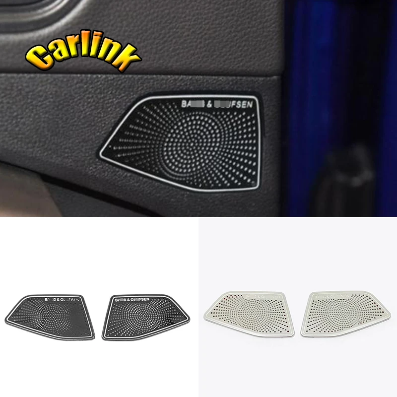 

For Audi Q3 2019 2020 Stainless steel Rear Door Stereo Speaker Audio Sound Cover Trim Sticker Car Styling Auto Accessories 2pcs