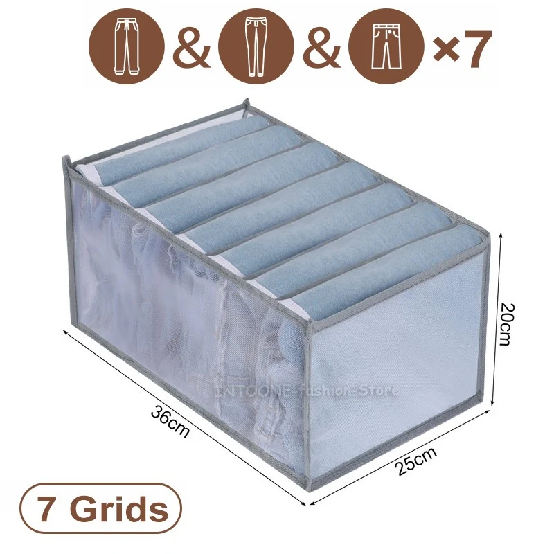 Gray 7 grids Jeans