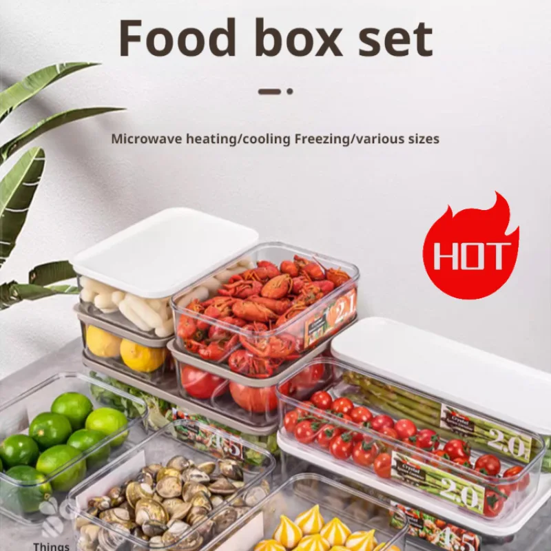 

Oversized drawer food box upgraded system storage set plastic sealed fresh boxes