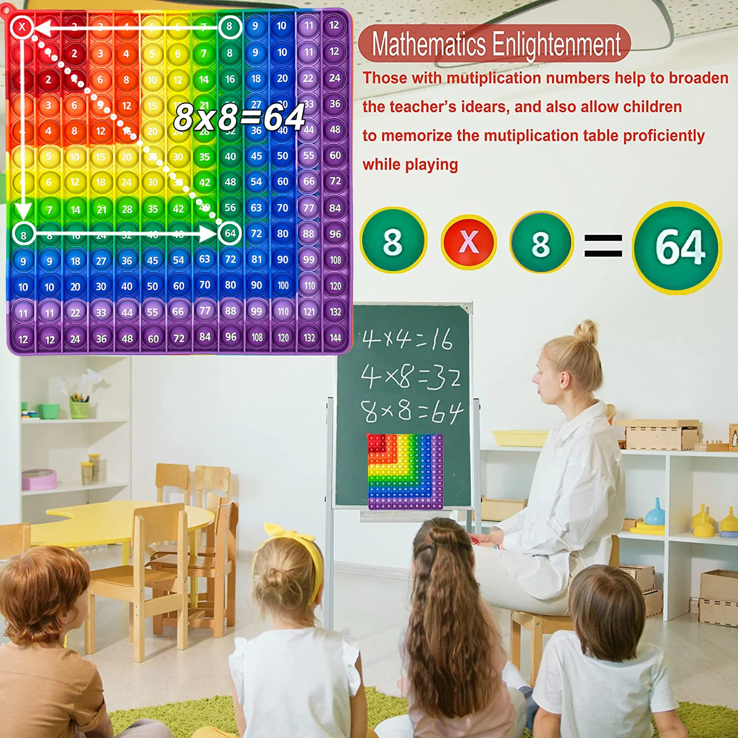 Children Digital Multiplication Table Game Fidget Math Manipulative for Kids Educational Learning Stress Relieving Toys 2