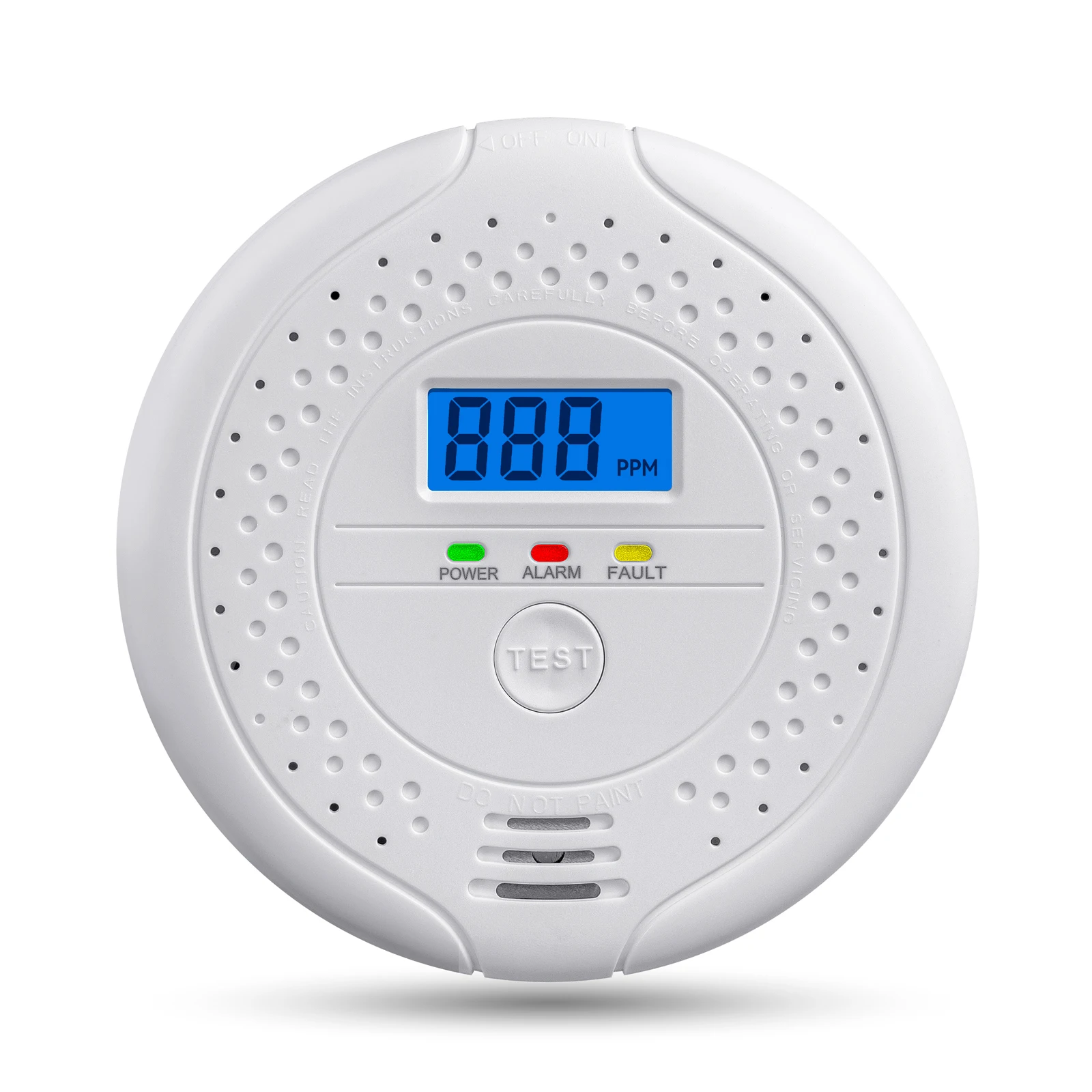 Carbon Monoxide Alarm Independent CO Alarm Sensor Carbon Monoxide Alarm Detector High Sensitive Warning LCD Display CO With UL2034