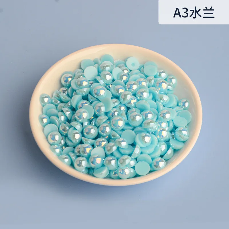 3mm-12mm Halb Runde AB Perle kunststoff Nicht Hotfix Flache Rückseite Glitters ABS mode decor schmuck für nail art DIY Telefon – Detail 9
