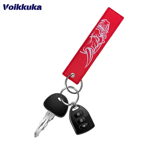1Pc/2Pcs/3Pcs Set Sale Red Tag Midnight Club Oni Mask Both Sides Embroidery Patterns Funny Keychain Motorcycle Wholesale - Image 6