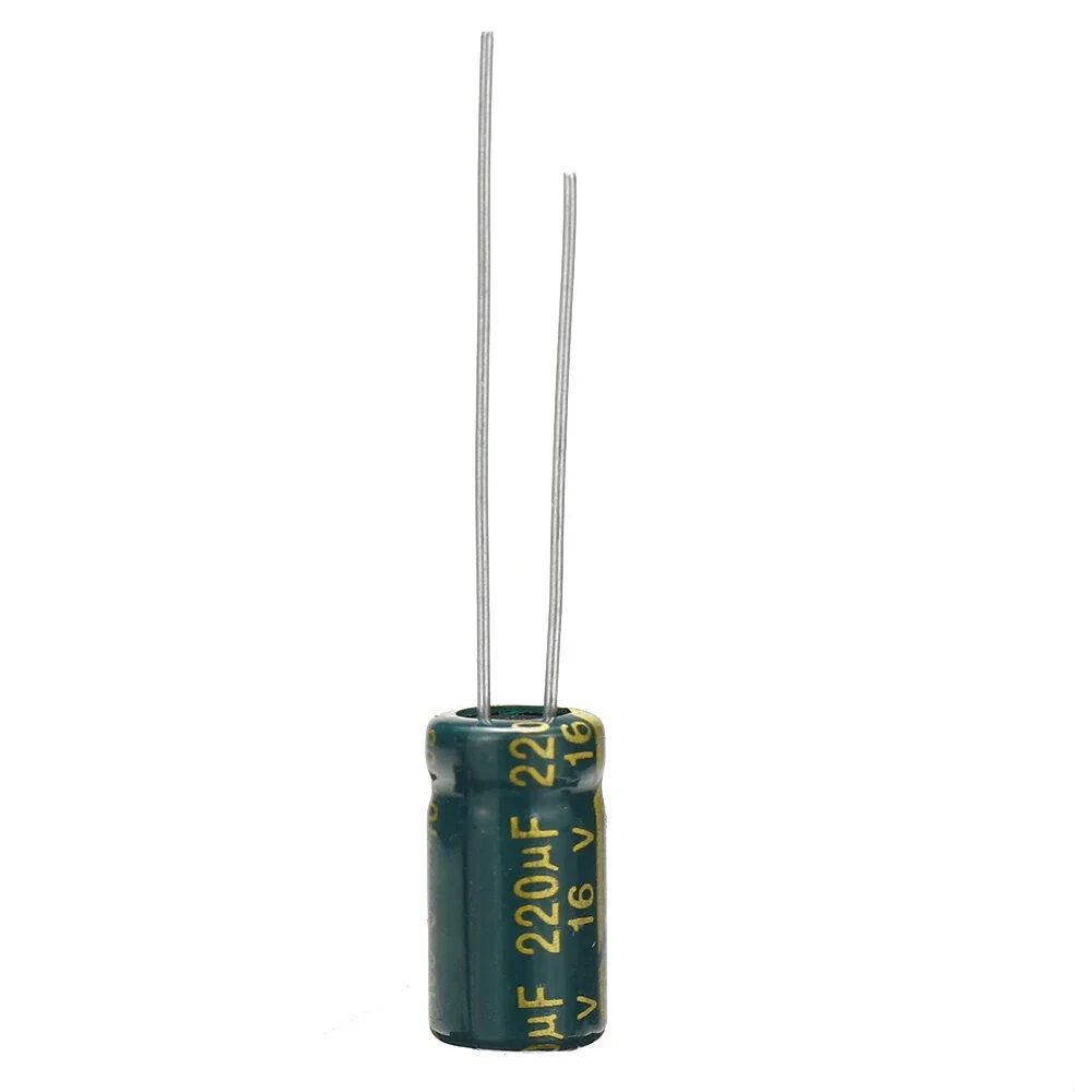 Capacitor eletrolítico de alumínio com caixa, carregador de potência de baixa resistência, alta frequência, 16V, 220UF, 6x11mm, 100pcs