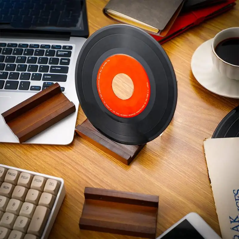 6Pcs Wood Vinyl Record Shelf Wall Mount Small Wall Record Holder Display Shelf Vinyl Record Shelves Record Album Display Holder 2