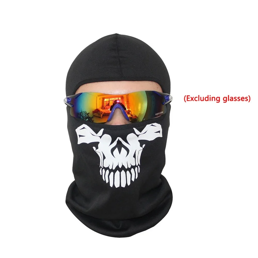 Vollgesichtsmaske, schwarze Sturmhaube mit Geister-Aufdruck und Totenkopf, bedruckt für Cosplay, Party, Motorrad, Fahrrad, Radfahren, Wandern im Freien – Detail 7