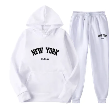 Chándal Deportivo Hombre 2 Piezas: Sudadera con Capucha y Pantalones con Cordón | Ropa para Correr | Otoño Invierno