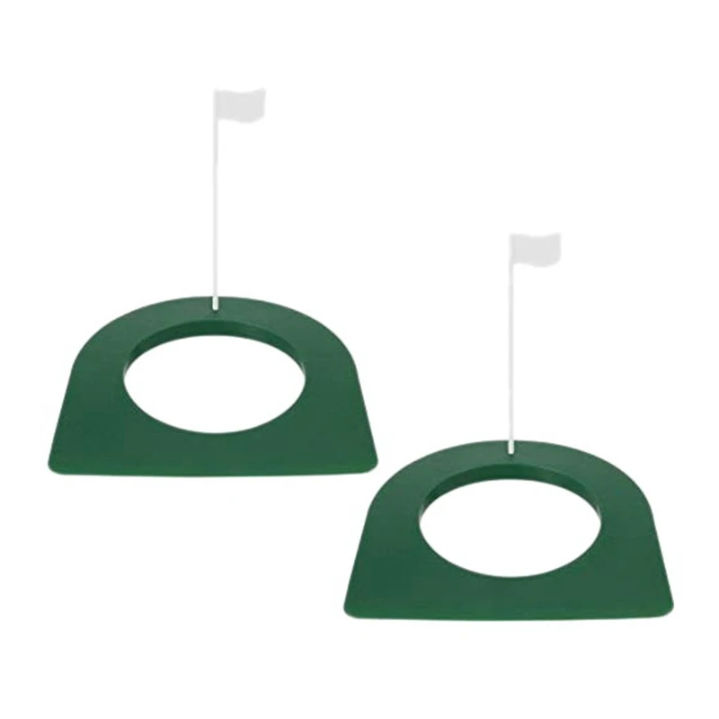

New-2 Pcs Golf Putting Cup And Flag Golf Putting Hole Practice Aids With Flag For Golf Putting Training Mat