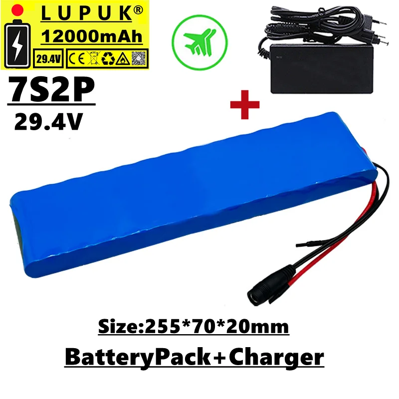 

LUPUK-7 series 2 parallel lithium-ion Battery pack, 29.4V, 12000 mAh, large capacity, multiple sizes, free shipping