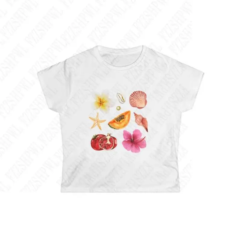 90s Hippie Manga Y2K Crop Top Girl Graphic T-Shirt