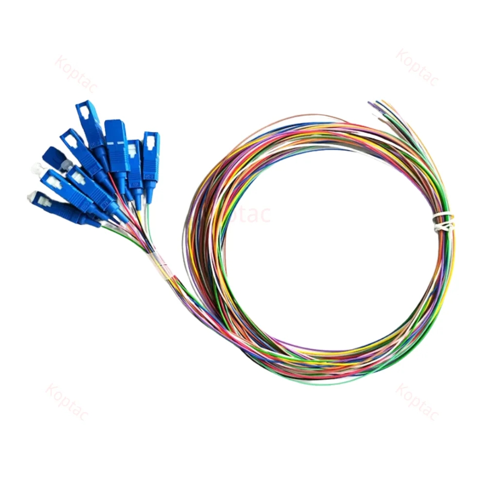 

12 colored SC / APC /UPC fiber optical Pigtail SC/UPC 12Core Bundle Pigtail Optic Cable Jumper Optical Patch Cord SM simplex