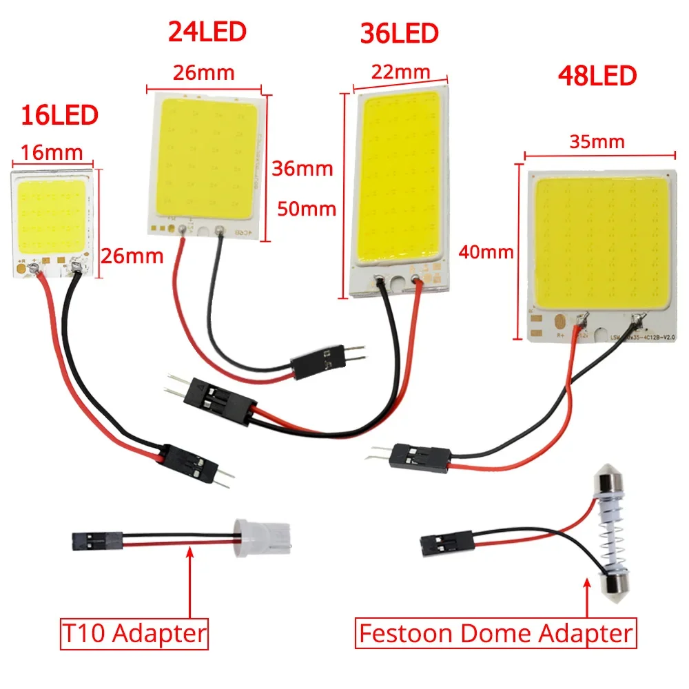 C5W Cob 24 36 48SMD chip White Reading Lamp led T10 Car Led parking Bulb Auto Interior Panel Light Festoon license plate lights