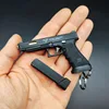 1/3 Mini Pistol Shape Keychain Alloy Gun Model Key Chain Bag Fidget Gadgets Pendant Ornament for Gift for Men Boys 4