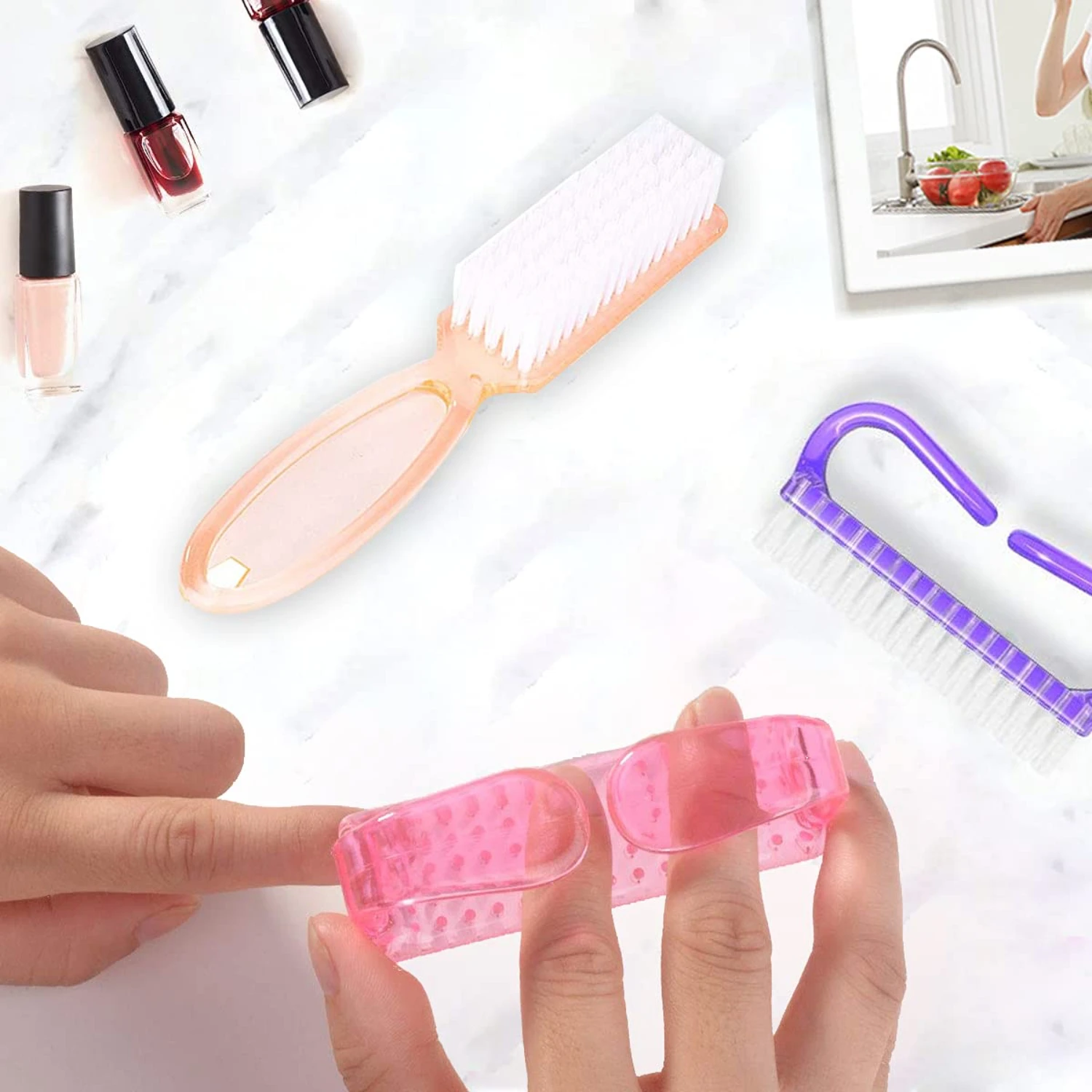Luxurious, premium unisex nail care kit for spotless, radiant hands and feet. High-quality pedicure scrubbing tools with durable