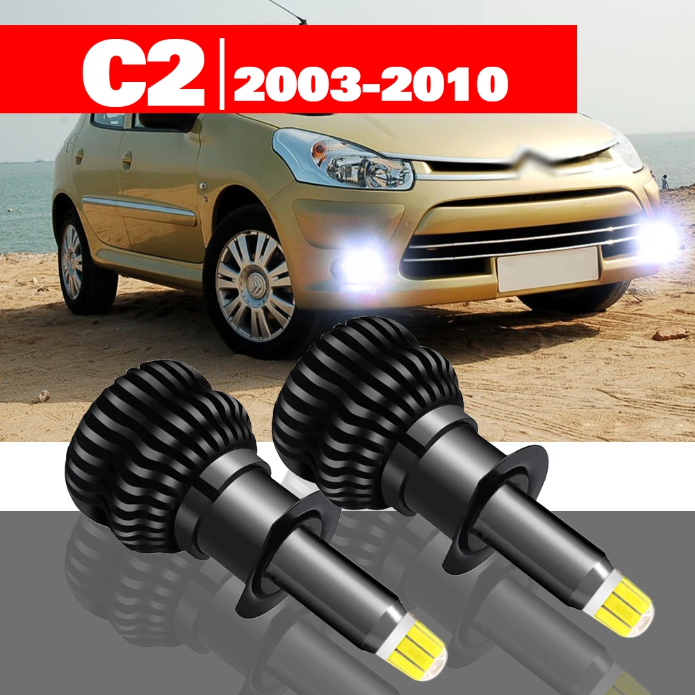 

For Citroen C2 2003-2010 Accessories 2pcs LED Fog Light 2004 2005 2006 2007 2008 2009