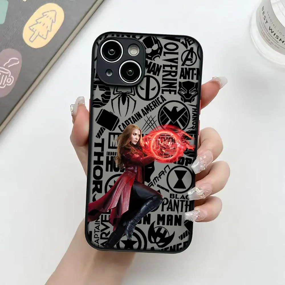 thumbnail image 1 of Funda de teléfono Marvel Scarlet Witch Wanda para Apple iPhone 16 ProMax 14 13 12 11 16 Plus Mini 15 Pro Max, Funda trasera mate, 1 of 5