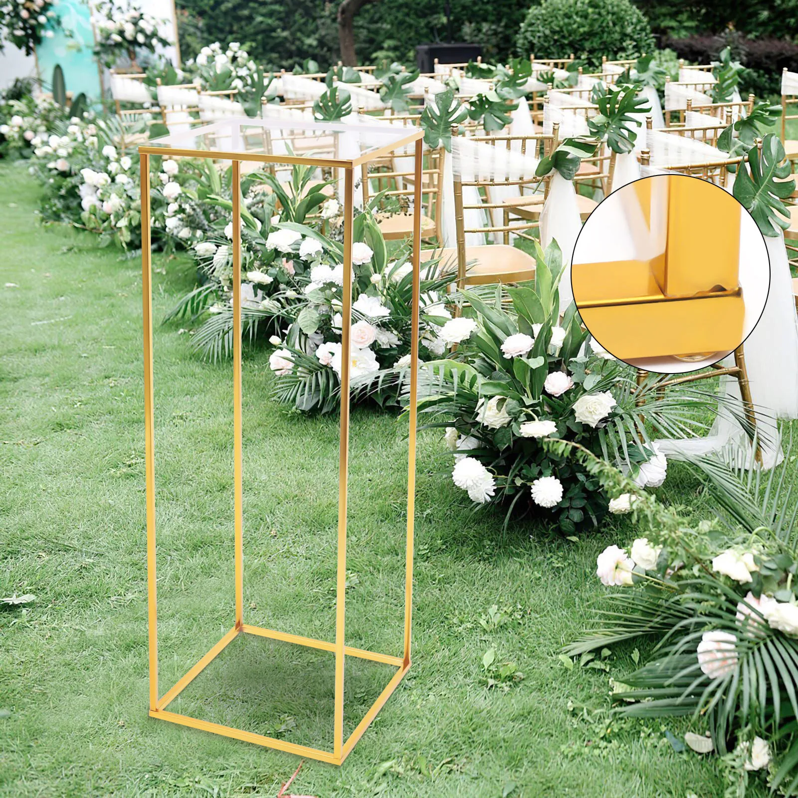 Flower Stand Gold Metal Display Lamp Holder Party Wedding Pillar Stand Decoration