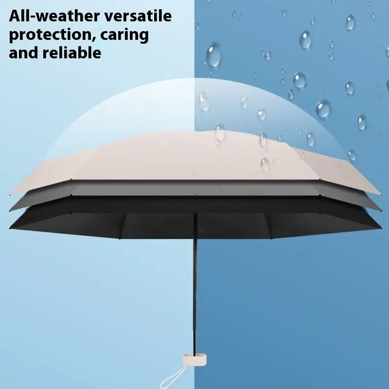 Mini 6-Fold UV Umbrella Super Compact & Windproof Travel Umbrella for Women UPF50+ Sun & Rain Protection 52cm 240g 7 Colors