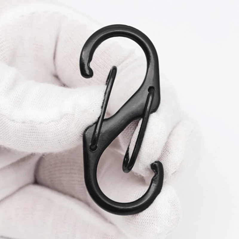 S Type Carabiner with Lock Keychain Hook Anti-Theft Tool 10pcs climbing carabiner