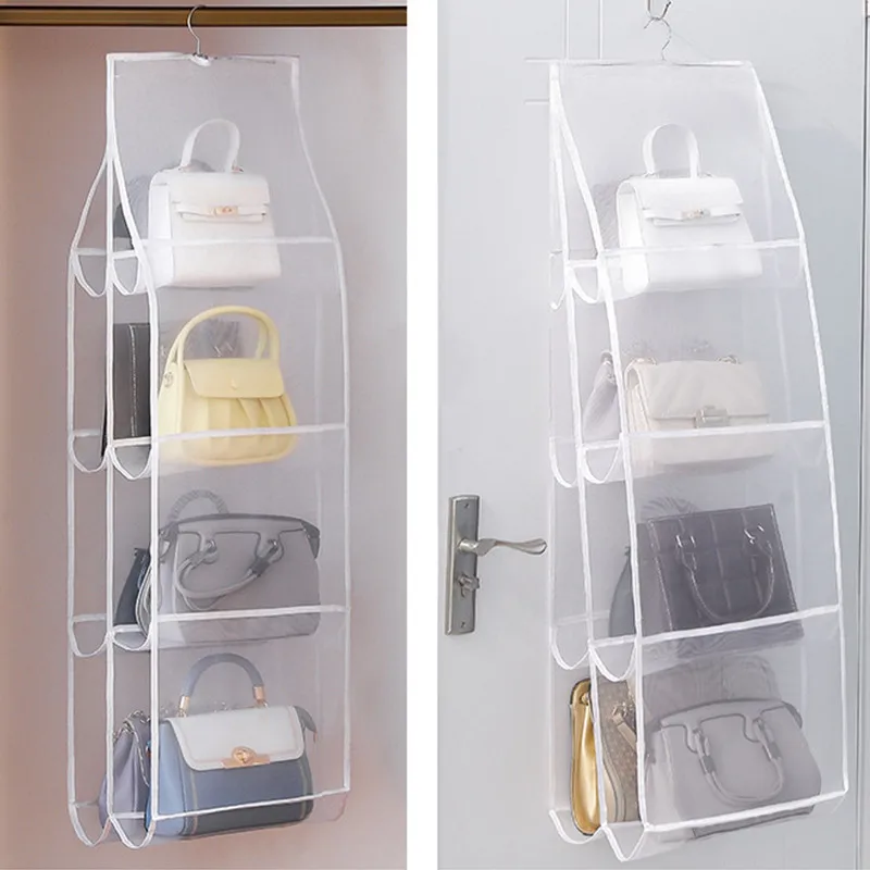 Handbag hanging organizer for closet storage