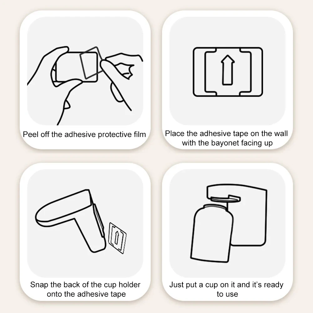 Description Picture 5 of itemToilet Cup wall Mounted Toothbrush Holder Without Drilling Teeth Cup Set Home Bathroom Storage Shelf-1 piece