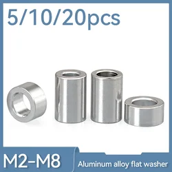 5/ 10/ 20pcs M3 M4 M5 M6 M8 Aluminum Alloy Flat Washer Liner Gasket CNC Sleeve RC Model Part Non Threaded Support Gasket