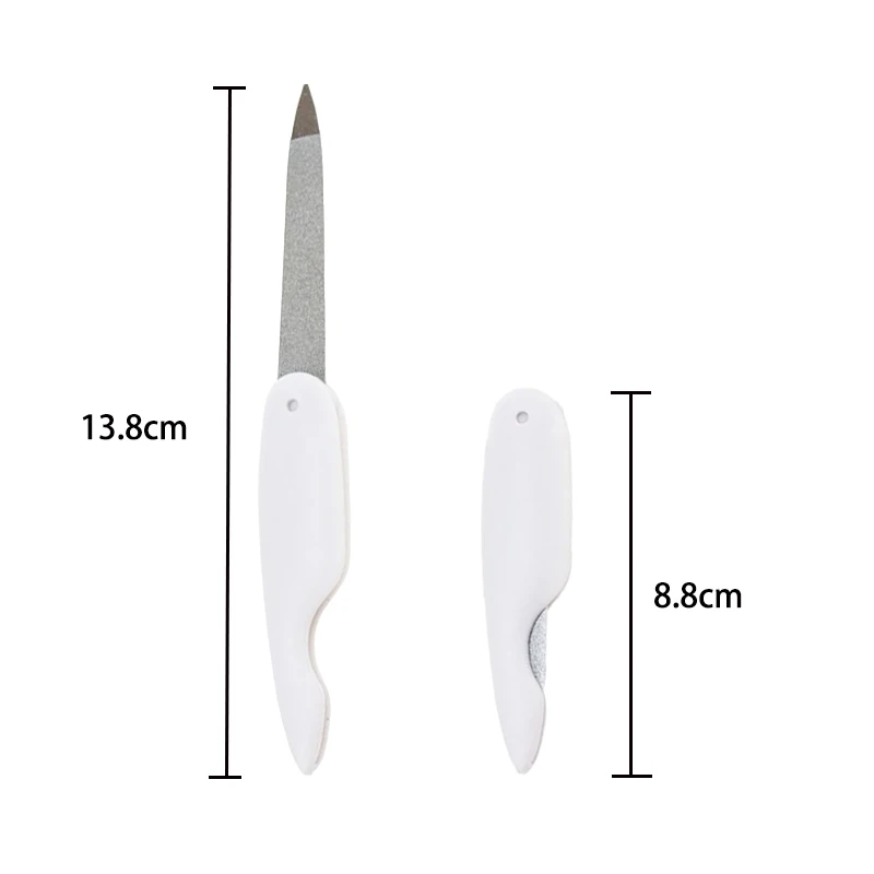 1pcs/2pcs Stainless Steel Nail File Foldable Professional Manicure Pedicure Grinding Nail Files Travel Protable Nail Art Tool