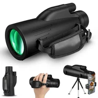 5000M Powerful Monocular 12x50 Monocular Long Reach Portable Telescope High Magnification Professional for Camping 1