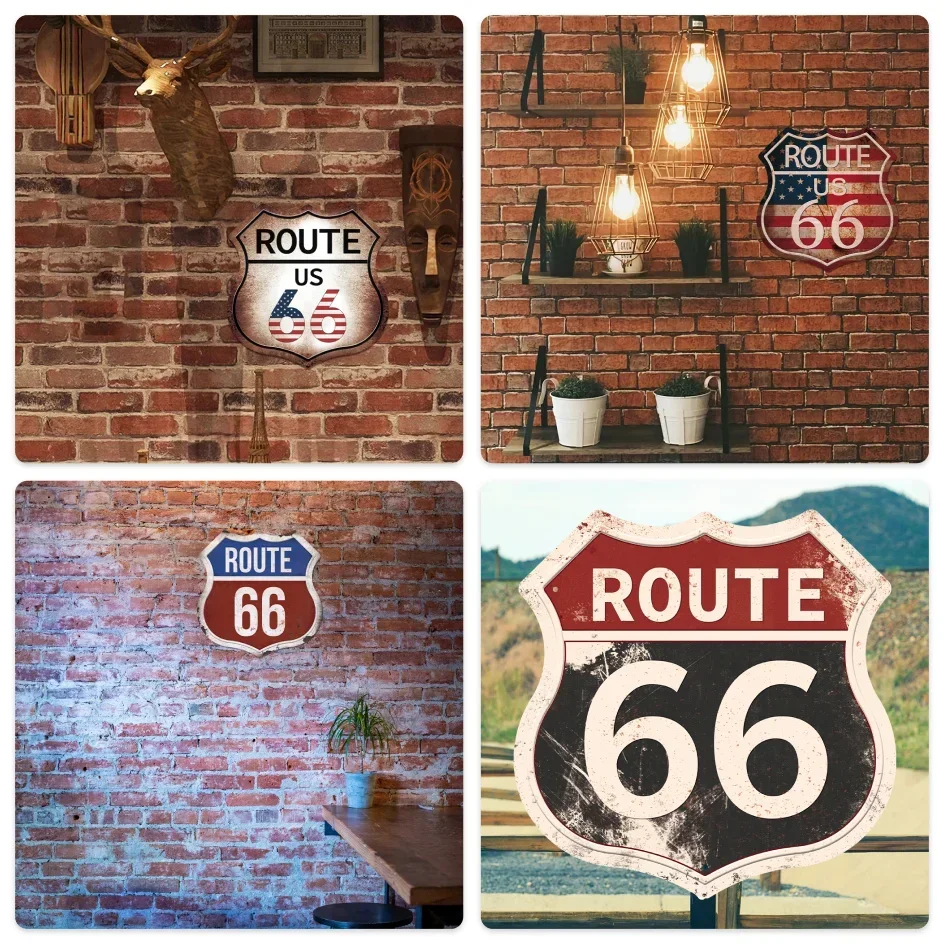 Фото Жестяные знаки Route 66 в винтажном стиле, металлический щит для гаража, мужской пещеры, бара, домашний декор для стен №2