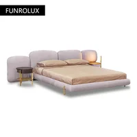 Lit en velours moderne et simple, grand lit de 1.8m, chambre principale, lit double 2