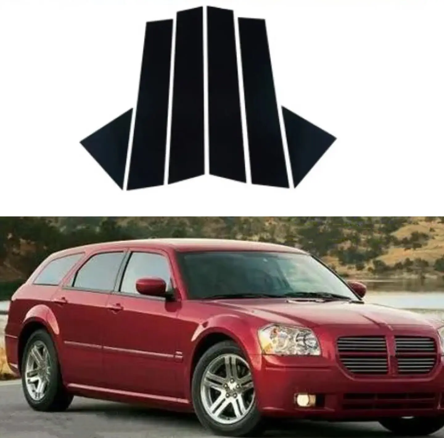 Glossy Black Window Door Column B C Pillar Post Cover Trim For Chrysler 300/300C For Dodge Magnum 2005-2010 Decoration Stickers