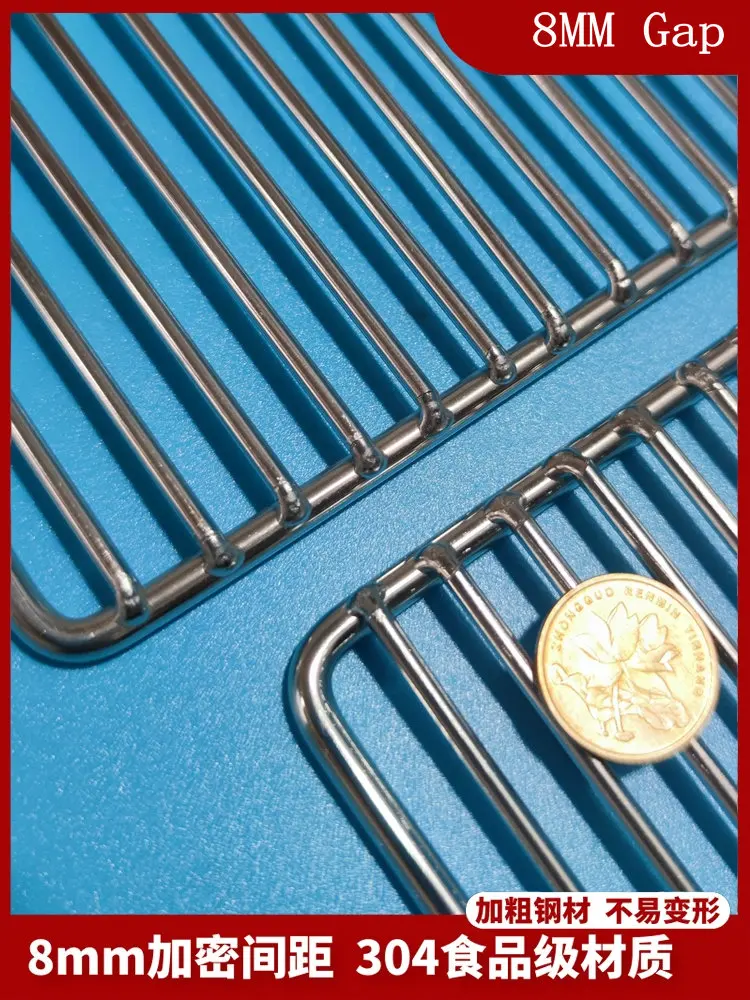 HQ GM01 Stainless Steel Food Grade 15/35/40/45/50/60/70/80/100CM Rectangle BBQ Charcoal Grate Barbecue Grill Wire Grid Mesh Net 3