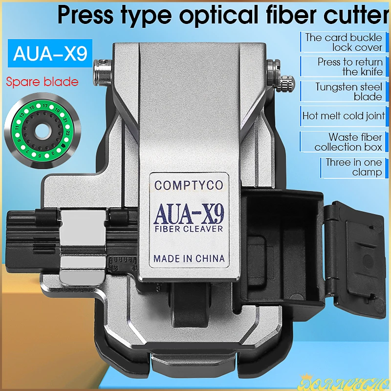 

Free Shipping FTTH High-precision AUA-X9 For Cold Joint/hot Melt Optical Fiber Cleaver Machine Three In One Clamp Slot Cutting