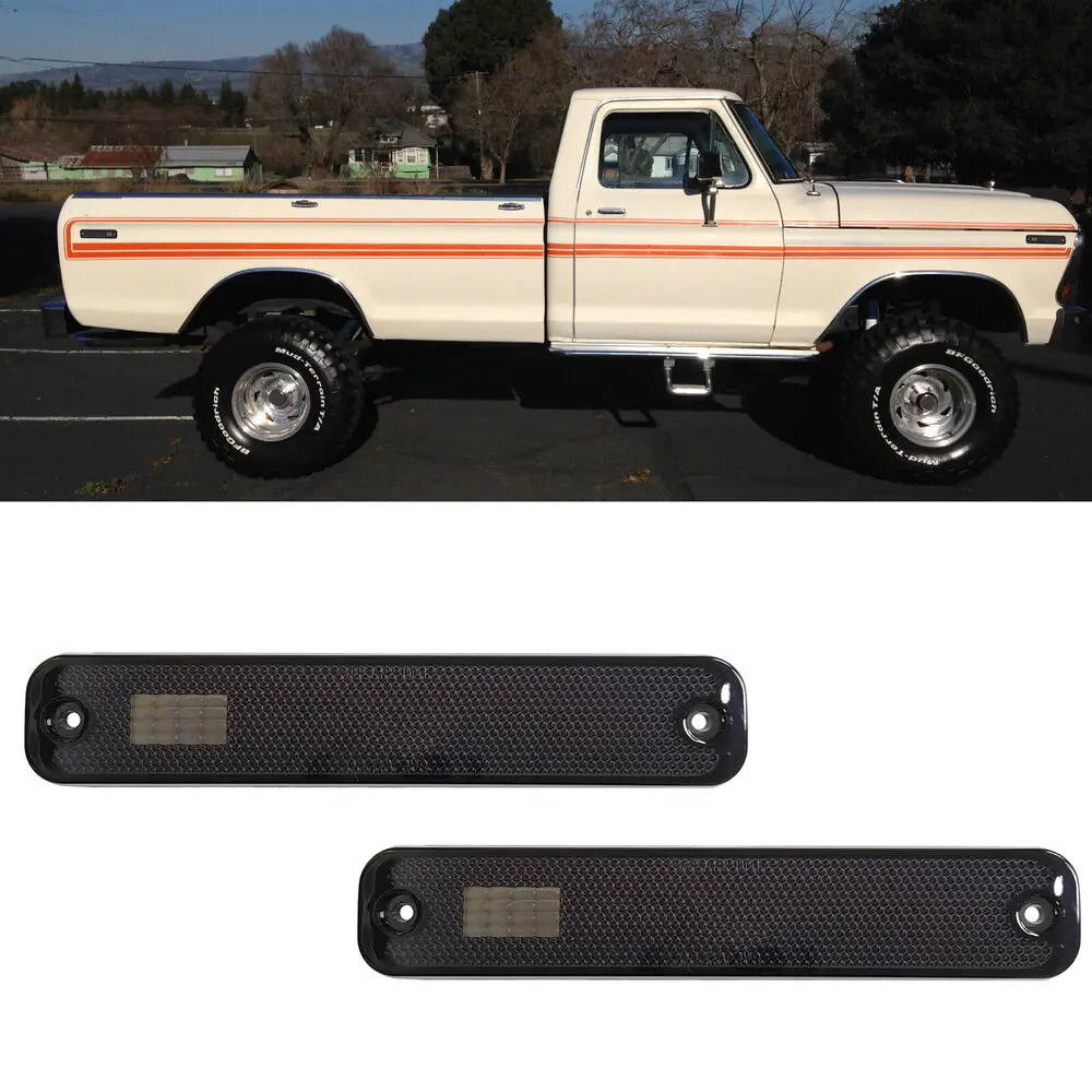 

L&R Smoke Front Rear Bumper Side Marker Light For 1975-1979 Ford F-150 Bronco