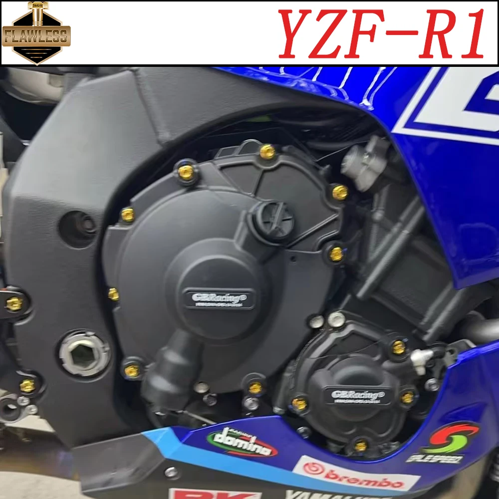 Titanium Motor Tampa Parafuso Bomba de Freio Pára-brisa Switch Bolt Yoke Nut para Yamaha Yzf r1 Yzf-r1 Flawlessti-gr5