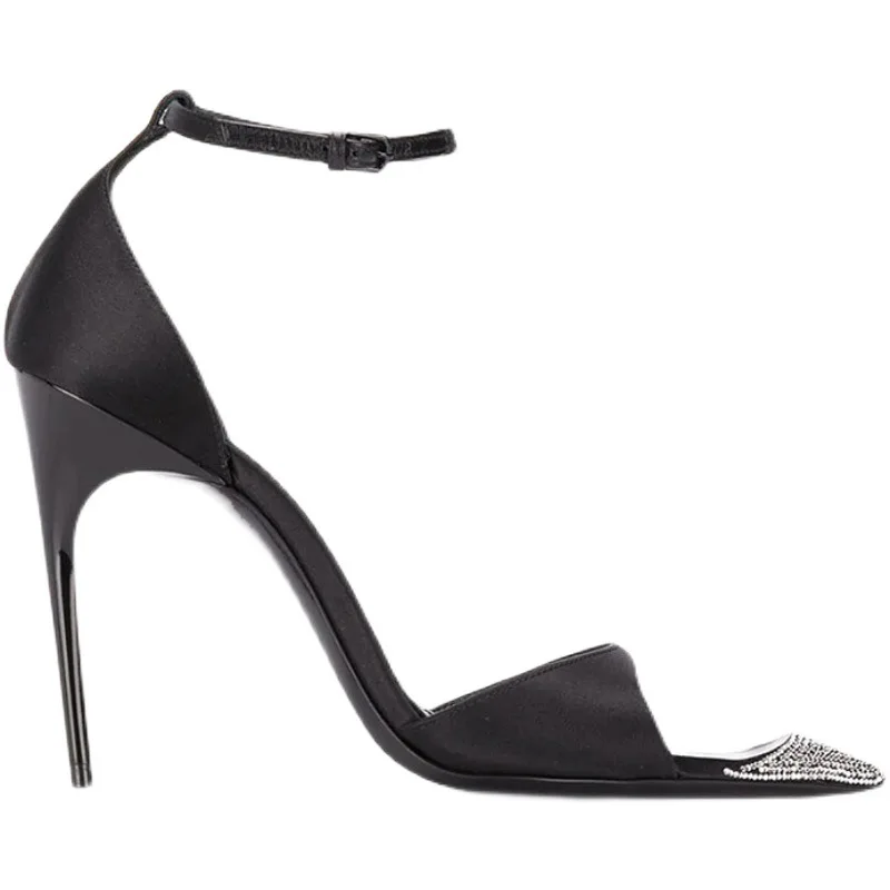 

High Heel Shoes 2023 Summer New One Line Open Toe Pointed Diamonds Slim Heel Sandals for Women