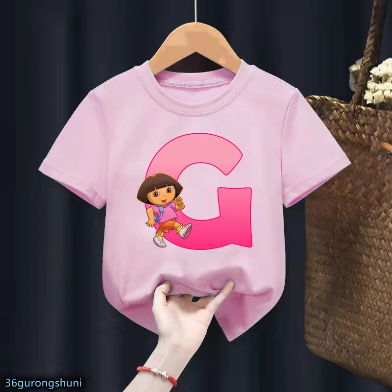 t shirt kid rock Newly Girls T-Shirt Dora Explorer Letter Printed Children'S Clothing Tshirt For Kids Birthday Gift Clothing Cute Toddler Tshirts t-shirt cartoon	