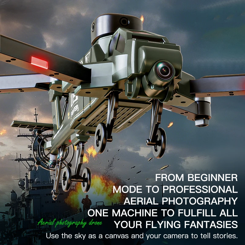 장애물 회피 브러시리스 스크린 RC 헬리콥터 HD 카메라 탑재 원격 조종 헬리콥터 육지/공중 모드 광학 흐름 소년 선물