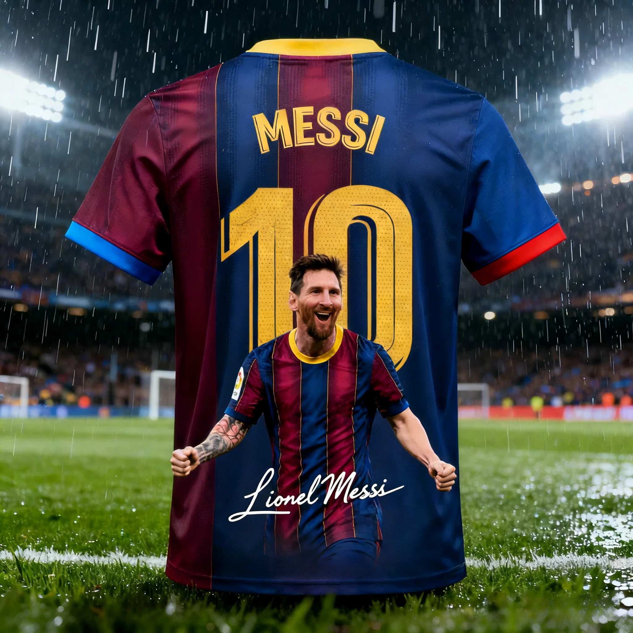 Messi #10 AI Design Men's Football Jersey Summer Adult T-Shirt Outdoor Daily Sp…