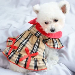 Robe classique à carreaux pour chien, vêtement pour chiot, convient aux petits chiens, chat, toutes saisons, Costume mignon pour chien, robes en tissu 