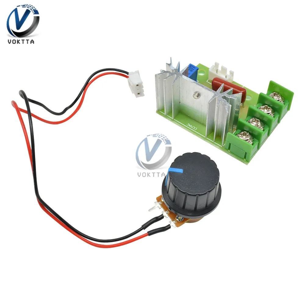 Motor Speed Controller DC Motor Speed Controller Motor Speed Controller Voltage Regulator Electric Motor Speed Controller AC 50V-220V 2000W High Power SCR Motor Speed Controller Module High Power Voltage Regulator Dimming Dimmers Governor 110V