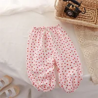 Children Anti-mosquito Pants Summer Thin Breathable Kids Loose Casual Pants Girls Baby Korean Printed Love Cartoon Bear Trousers 6