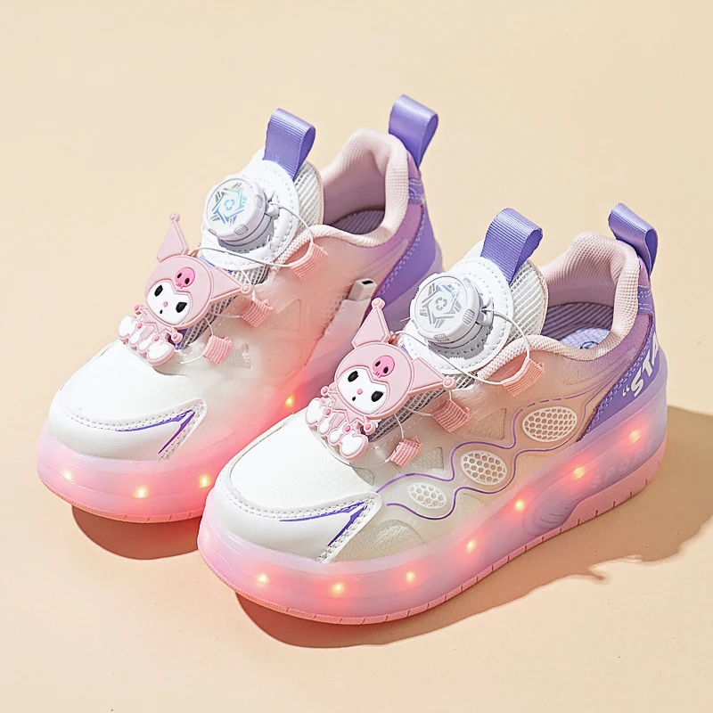 Description Picture 4 of itemCute Girls Skate Shoes for Children LED Luminous Shoes Anti Slip Sneakers Outdoor Training Kids Luminous Roller Skating Shoes